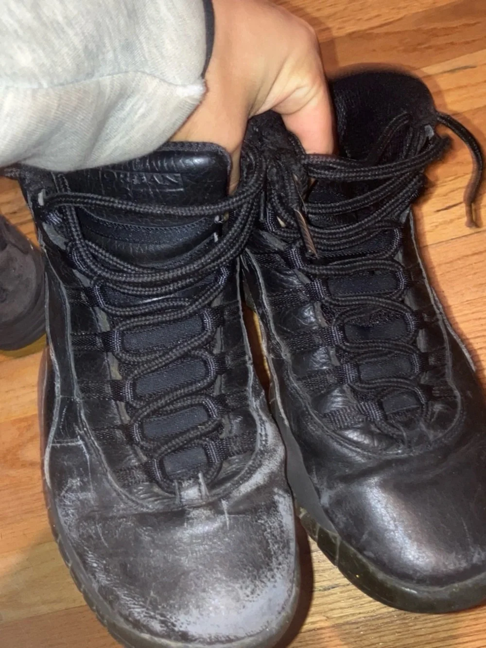 Jordan Men's Black Leather Lace-Up Boots